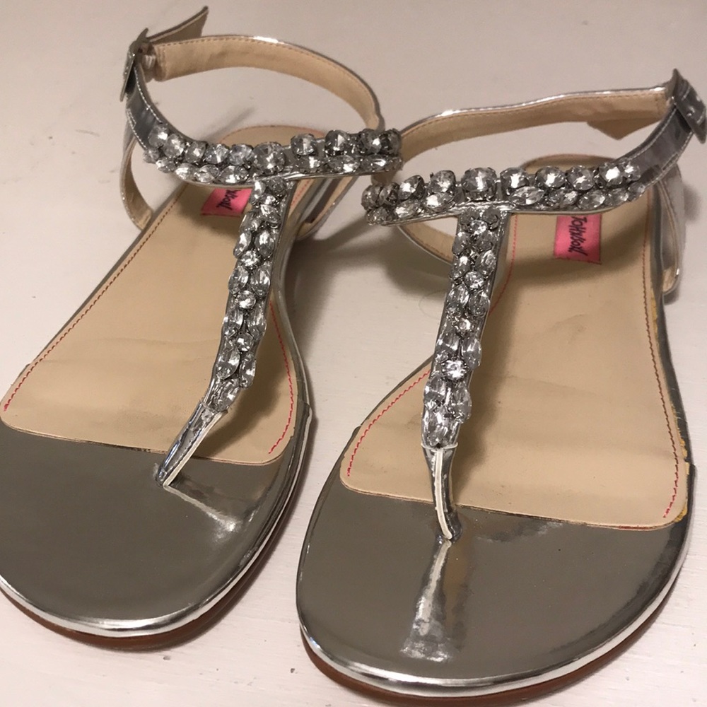 Betsey Johnson Embellished T-Strap Sandal